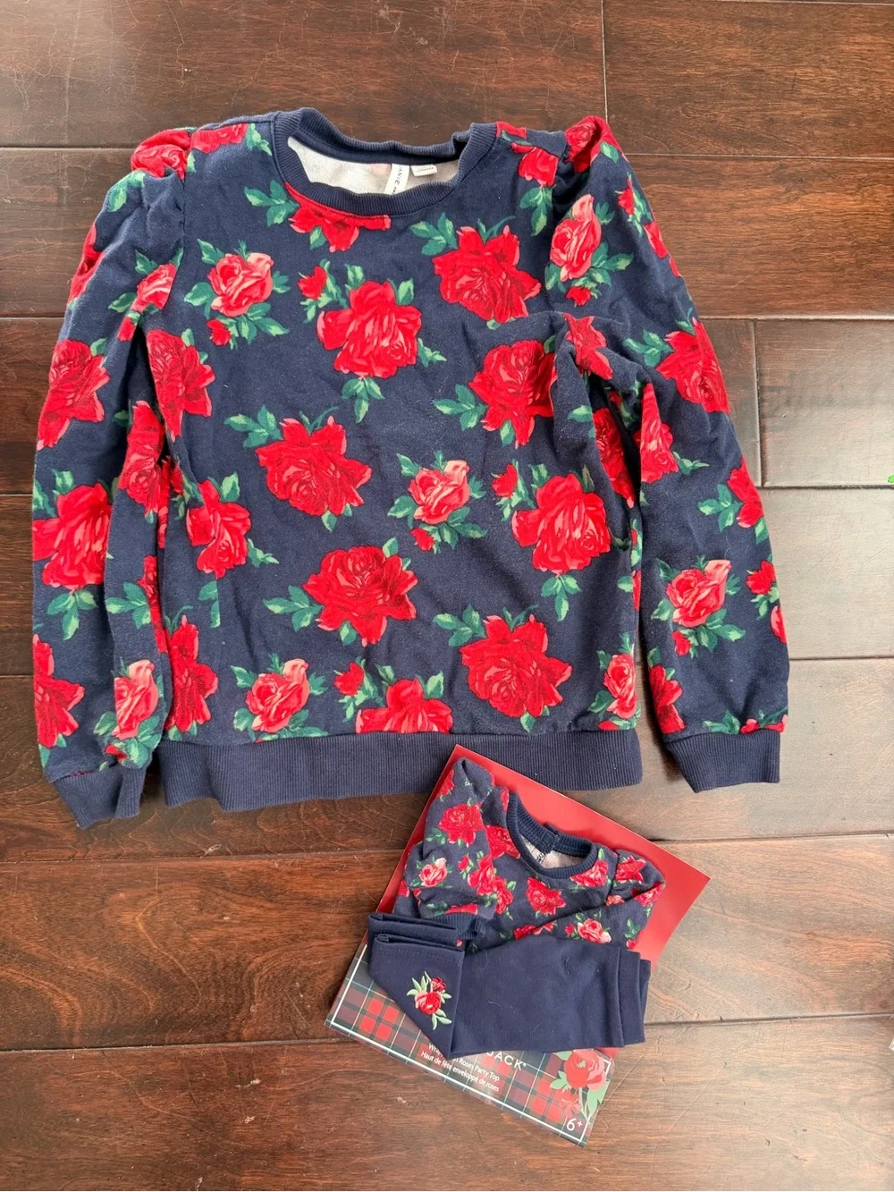 Janie and Jack and American Girl (AG) Navy sweatshirt and AG matching set